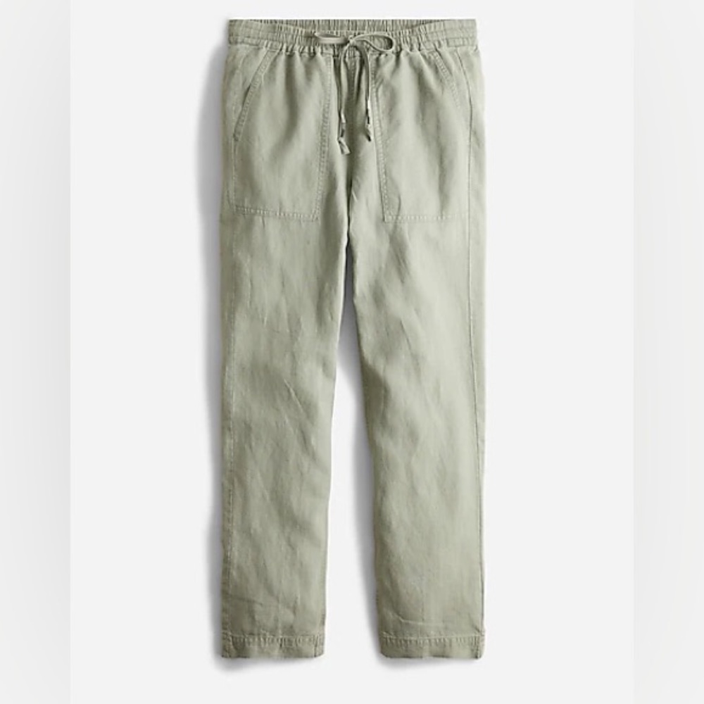 🖤J.Crew Seaside Linen Blend Pants – Faded Pistachio | Size L - Picture 2 of 14